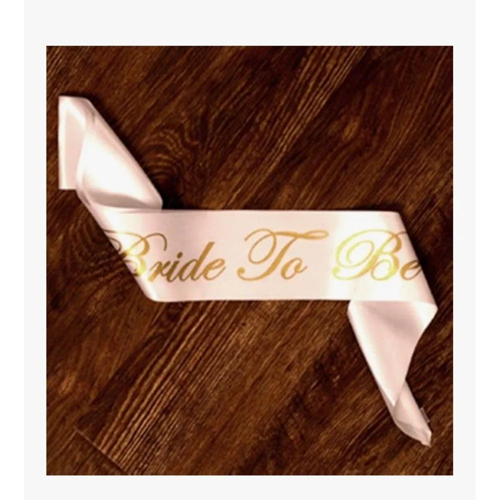 Bride To Be Veil Sash Bachelorette Party Bridal Wedding Shower White‎ Gold